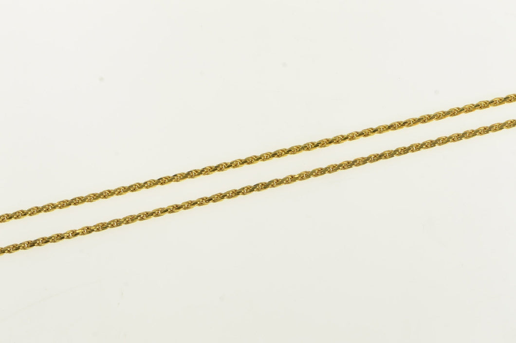 14K 1.3mm Rope Chain Fancy Woven Link Necklace 16