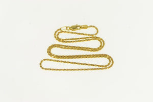 14K 1.3mm Rope Chain Fancy Woven Link Necklace 16" Yellow Gold