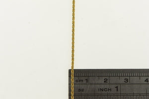 14K 1.3mm Rope Chain Fancy Woven Link Necklace 16" Yellow Gold