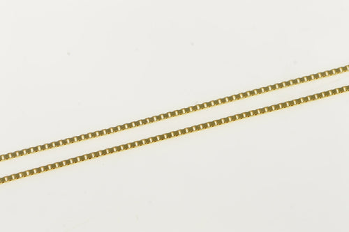 14K 1.0mm Square Chain Classic Box Link Necklace 15