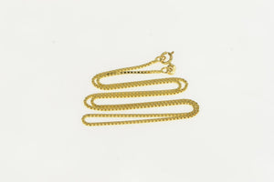14K 1.0mm Square Chain Classic Box Link Necklace 15" Yellow Gold