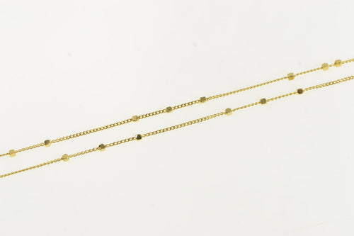 14K 0.8mm Granulated Dot Pattern Cable Chain Necklace 14