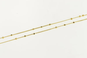 14K 0.8mm Granulated Dot Pattern Cable Chain Necklace 14" Yellow Gold