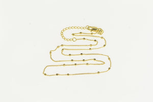 14K 0.8mm Granulated Dot Pattern Cable Chain Necklace 14" Yellow Gold