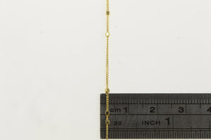 14K 0.8mm Granulated Dot Pattern Cable Chain Necklace 14" Yellow Gold