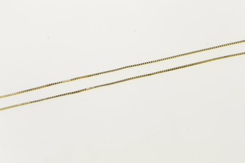 14K 0.6mm Box Chain Classic Square Link Necklace 18
