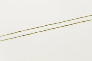 14K 0.6mm Box Chain Classic Square Link Necklace 18" Yellow Gold