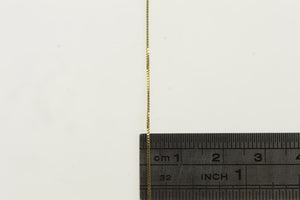 14K 0.6mm Box Chain Classic Square Link Necklace 18" Yellow Gold