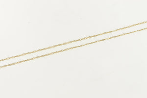 14K 0.8mm Rolling Spiral Vintage Chain Link Necklace 17" Yellow Gold