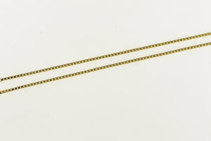 14K 1.0mm Box Link Classic Square Fancy Chain Necklace 18" Yellow Gold