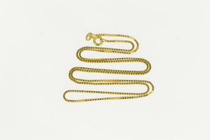 14K 1.0mm Box Link Classic Square Fancy Chain Necklace 18" Yellow Gold