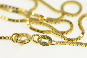 14K 1.0mm Box Link Classic Square Fancy Chain Necklace 18" Yellow Gold