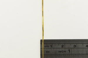 14K 1.0mm Box Link Classic Square Fancy Chain Necklace 18" Yellow Gold