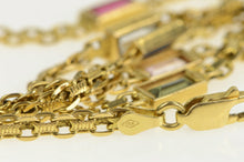 Load image into Gallery viewer, 14K Emerald Cut Syn. By The Yard Square Chain Necklace 20&quot; Yellow Gold