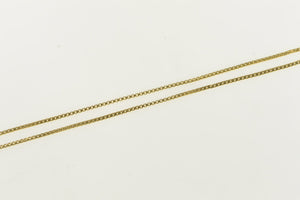 14K 0.9mm Square Chain Classic Box Link Necklace 18" Yellow Gold