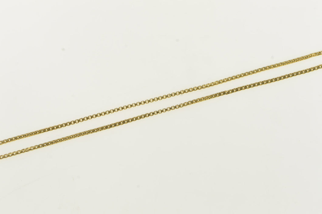 14K 0.9mm Square Chain Classic Box Link Necklace 18