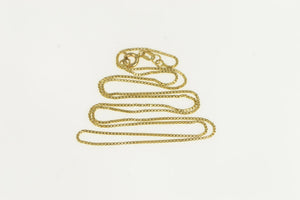 14K 0.9mm Square Chain Classic Box Link Necklace 18" Yellow Gold