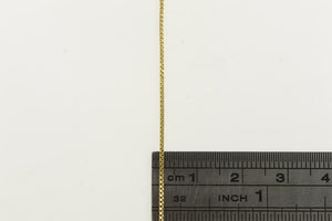 14K 0.9mm Square Chain Classic Box Link Necklace 18" Yellow Gold