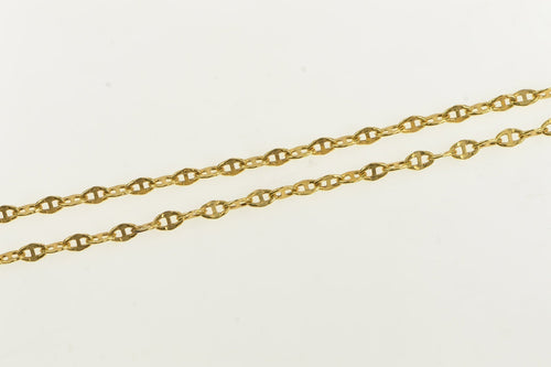 14K 2.7mm Fancy Pressed Anchor Link Chain Necklace 18