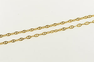 14K 2.7mm Fancy Pressed Anchor Link Chain Necklace 18" Yellow Gold