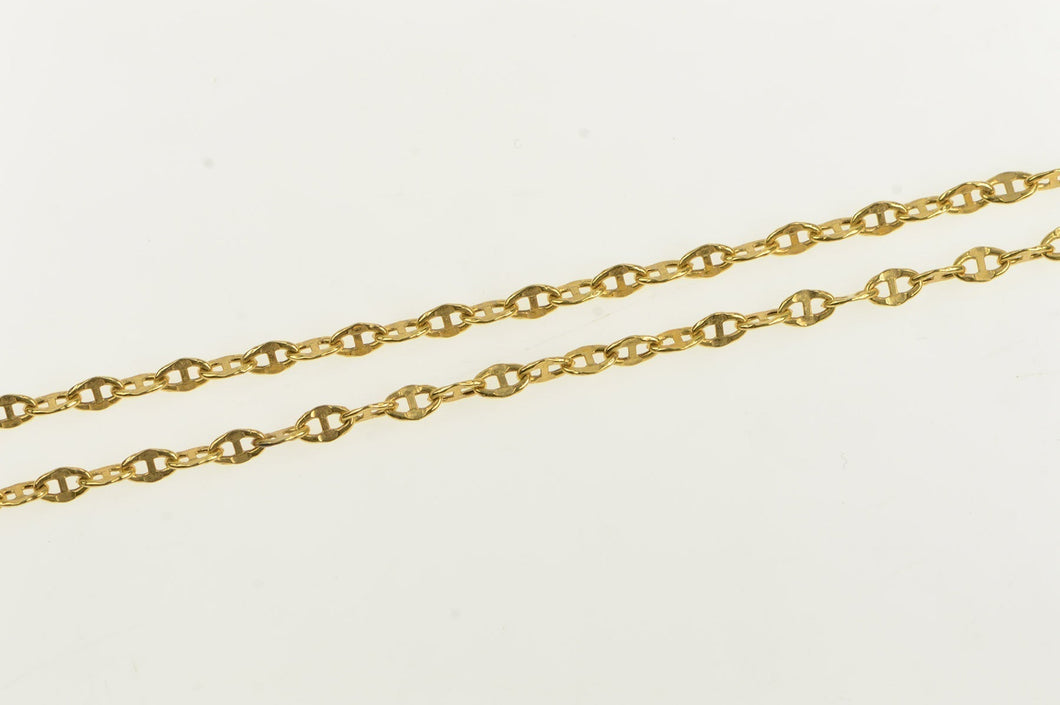 14K 2.7mm Fancy Pressed Anchor Link Chain Necklace 18