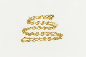 14K 2.7mm Fancy Pressed Anchor Link Chain Necklace 18" Yellow Gold