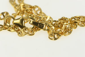 14K 2.7mm Fancy Pressed Anchor Link Chain Necklace 18" Yellow Gold