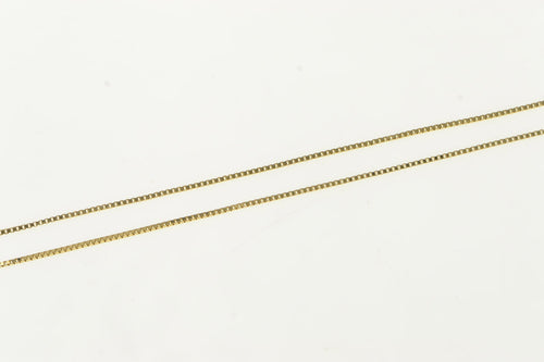 14K 0.8mm Square Chain Classic Box Link Necklace 18.5