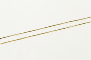 14K 0.8mm Square Chain Classic Box Link Necklace 18.5" Yellow Gold