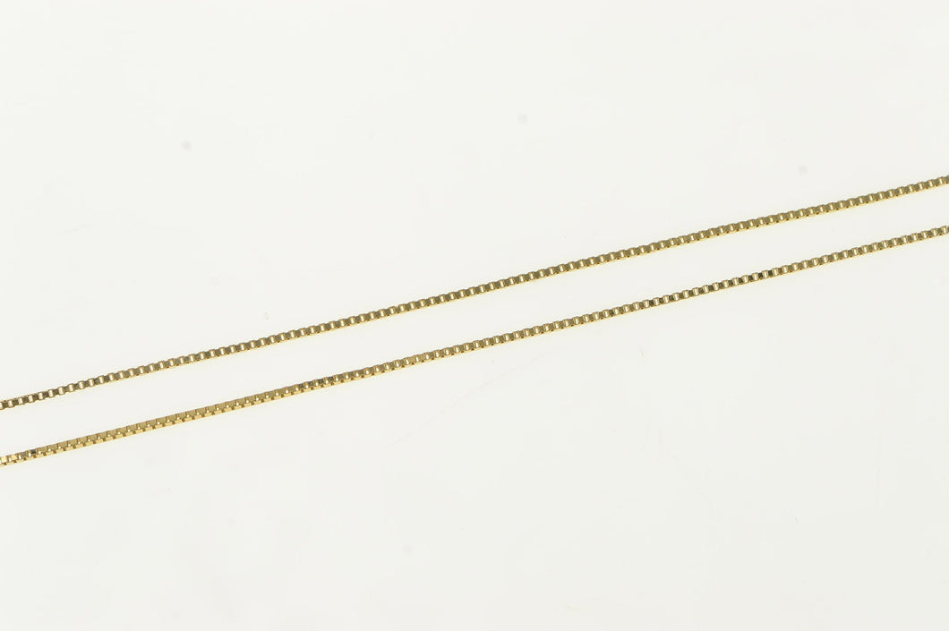 14K 0.8mm Square Chain Classic Box Link Necklace 18.5