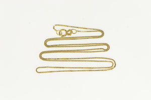 14K 0.8mm Square Chain Classic Box Link Necklace 18.5" Yellow Gold