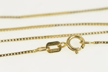Load image into Gallery viewer, 14K 0.8mm Square Chain Classic Box Link Necklace 18.5&quot; Yellow Gold