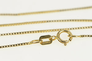 14K 0.8mm Square Chain Classic Box Link Necklace 18.5" Yellow Gold