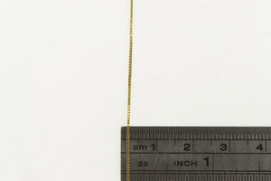 14K 0.8mm Square Chain Classic Box Link Necklace 18.5" Yellow Gold