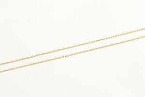 14K 0.9mm Rolling Cable Link Classic Chain Necklace 19.25" Yellow Gold