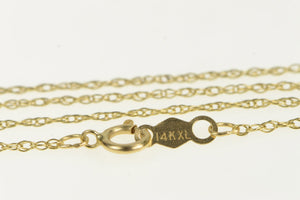 14K 0.9mm Rolling Cable Link Classic Chain Necklace 19.25" Yellow Gold