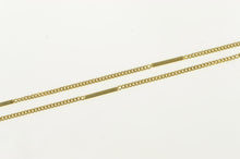 Load image into Gallery viewer, 14K 1.5mm Bar &amp; Curb Chain Link Vintage Necklace 15.25&quot; Yellow Gold