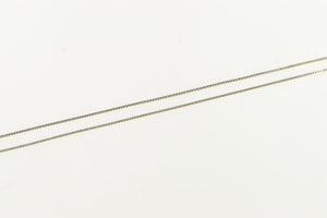 14K 0.5mm Vintage Classic Square Link Box Chain Necklace 18" White Gold