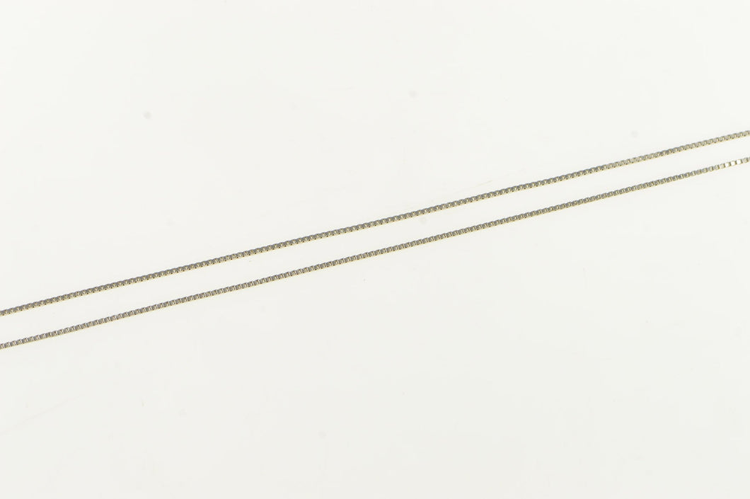 14K 0.5mm Vintage Classic Square Link Box Chain Necklace 18