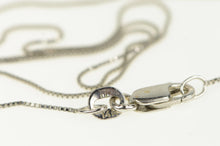 Load image into Gallery viewer, 14K 0.5mm Vintage Classic Square Link Box Chain Necklace 18&quot; White Gold