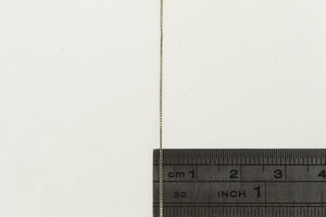14K 0.5mm Vintage Classic Square Link Box Chain Necklace 18" White Gold
