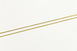 14K 0.7mm Box Chain Classic Square Link Necklace 20" Yellow Gold