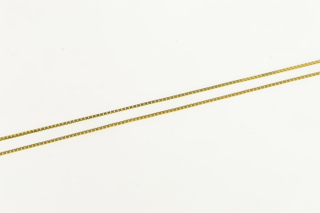14K 0.7mm Box Chain Classic Square Link Necklace 20