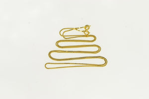 14K 0.7mm Box Chain Classic Square Link Necklace 20" Yellow Gold