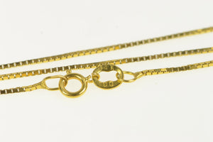 14K 0.7mm Box Chain Classic Square Link Necklace 20" Yellow Gold