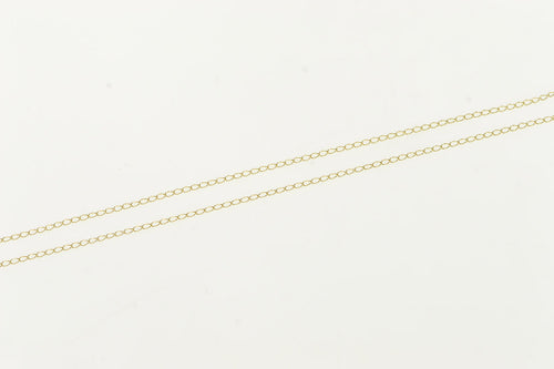 14K 0.8mm Cable Link Simple Classic Plain Chain Necklace 18.5