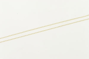 14K 0.8mm Cable Link Simple Classic Plain Chain Necklace 18.5" Yellow Gold