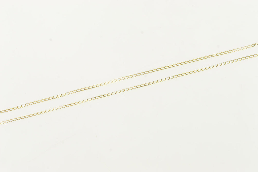 14K 0.8mm Cable Link Simple Classic Plain Chain Necklace 18.5