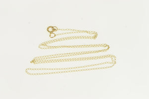 14K 0.8mm Cable Link Simple Classic Plain Chain Necklace 18.5" Yellow Gold
