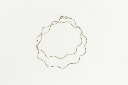 14K 1.0mm Cocoon Link Wavy Curvy Cain Necklace 16.5